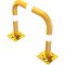 Anti-nudge hoop | flexible, tiltable | steel tube  76 mm | yellow / black | total width: 750 mm | height above ground: 650 mm